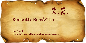 Kossuth Renáta névjegykártya