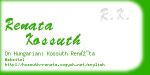 renata kossuth business card